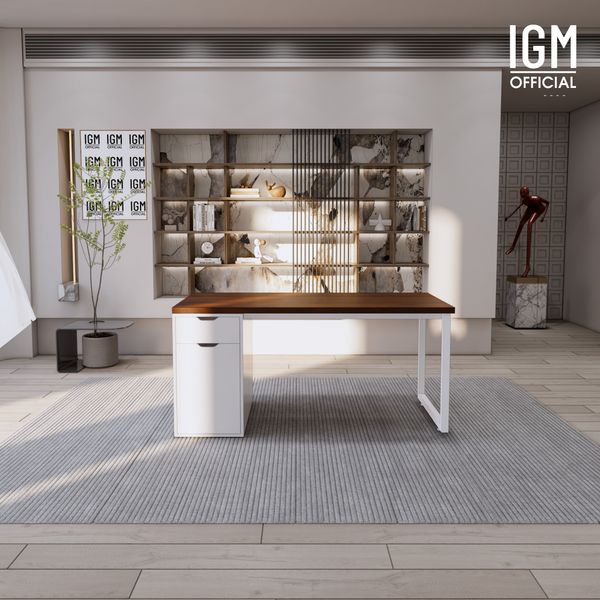 Bàn IKEA IGM 1 hộc tủ loại 1 ngăn kéo 1 cánh rộng 70cm chất liệu gỗ MDF phủ Melamine.