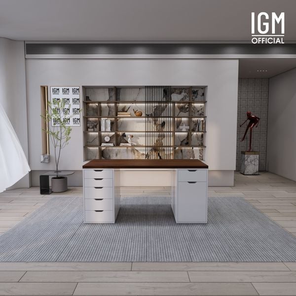 Bàn IKEA IGM 2 hộc tủ rộng 70cm 1 tủ 5 ngăn kéo - 1 tủ 1 ngăn kéo 1 cánh.