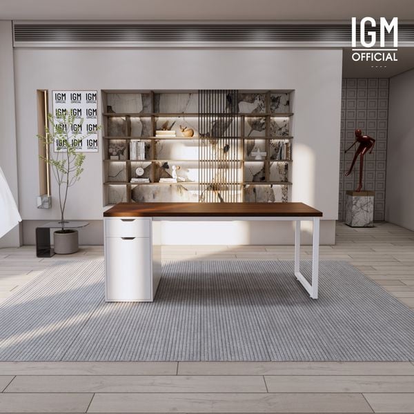 Bàn IKEA IGM 1 hộc tủ loại 1 ngăn kéo 1 cánh rộng 70cm chất liệu gỗ MDF phủ Melamine.