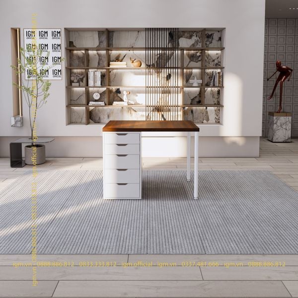 Bàn IKEA IGM 1 hộc tủ chất liệu gỗ MDF phủ Melamine chiều rộng  bàn 70cm.