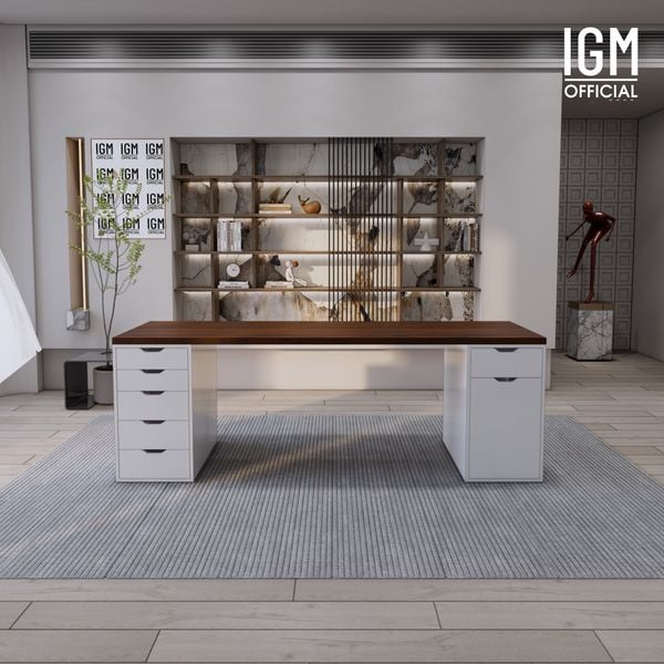 Bàn IKEA IGM 2 hộc tủ rộng 70cm 1 tủ 5 ngăn kéo - 1 tủ 1 ngăn kéo 1 cánh.