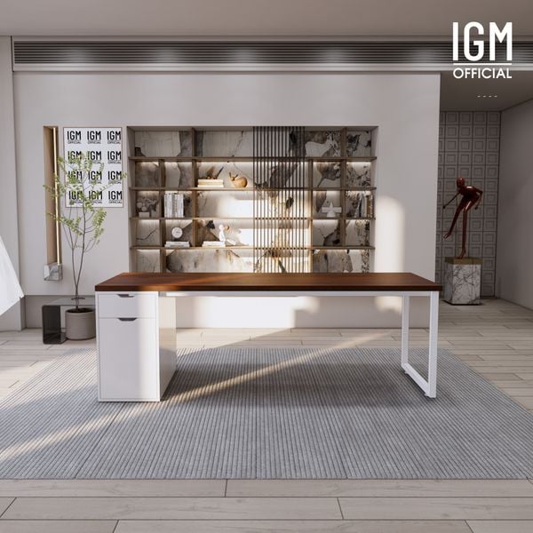 Bàn IKEA IGM 1 hộc tủ loại 1 ngăn kéo 1 cánh rộng 70cm chất liệu gỗ MDF phủ Melamine.