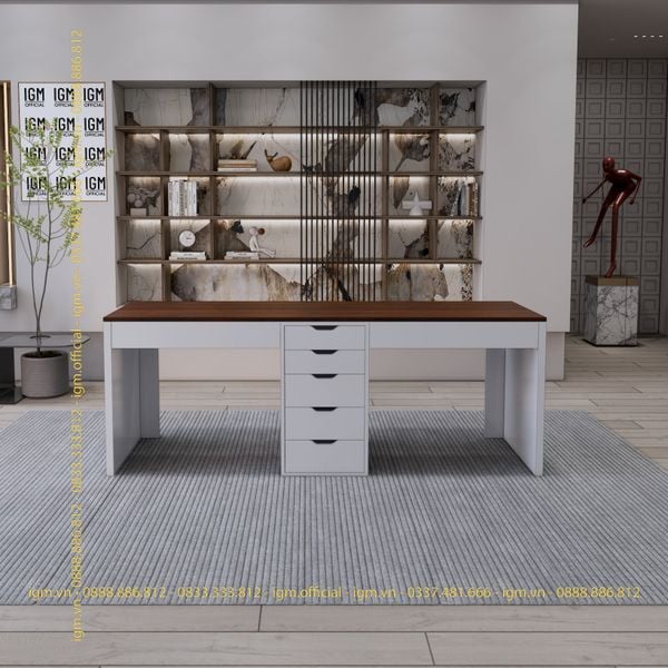 Bàn IKEA IGM 1 hộc tủ 2 chỗ ngồi rộng 60cm thiết kế hiện đại, ngăn kéo tiện lợi.