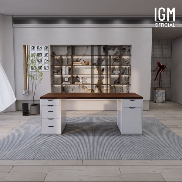 Bàn IKEA IGM 2 hộc tủ rộng 70cm 1 tủ 5 ngăn kéo - 1 tủ 1 ngăn kéo 1 cánh.