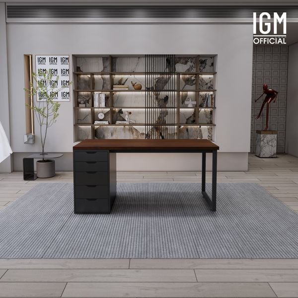 Bàn IKEA IGM 1 hộc tủ chất liệu gỗ MDF phủ Melamine chiều rộng  bàn 70cm.