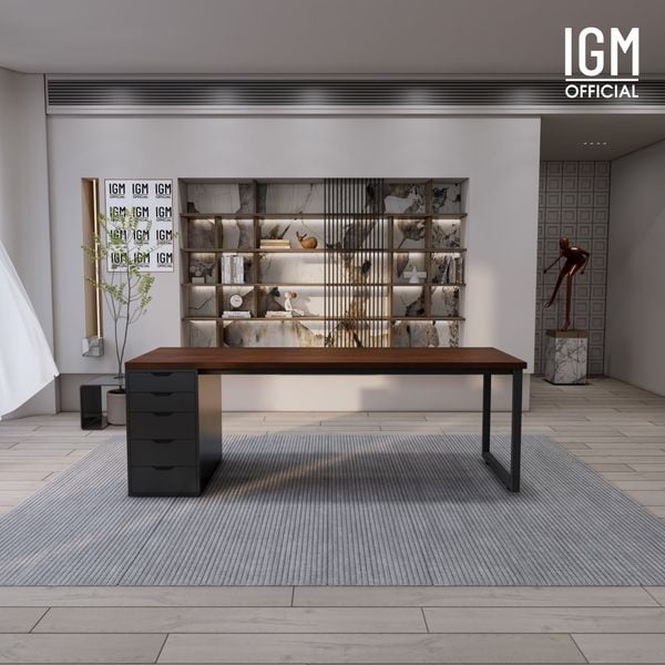 Bàn IKEA IGM 1 hộc tủ chất liệu gỗ MDF phủ Melamine chiều rộng  bàn 70cm.