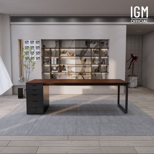 Bàn IKEA IGM 1 hộc tủ chất liệu gỗ MDF phủ Melamine chiều rộng  bàn 70cm.