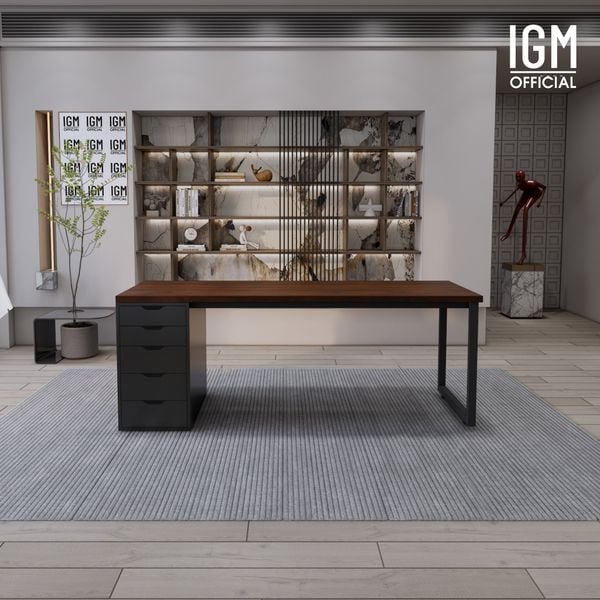 Bàn IKEA IGM 1 hộc tủ chất liệu gỗ MDF phủ Melamine chiều rộng  bàn 70cm.