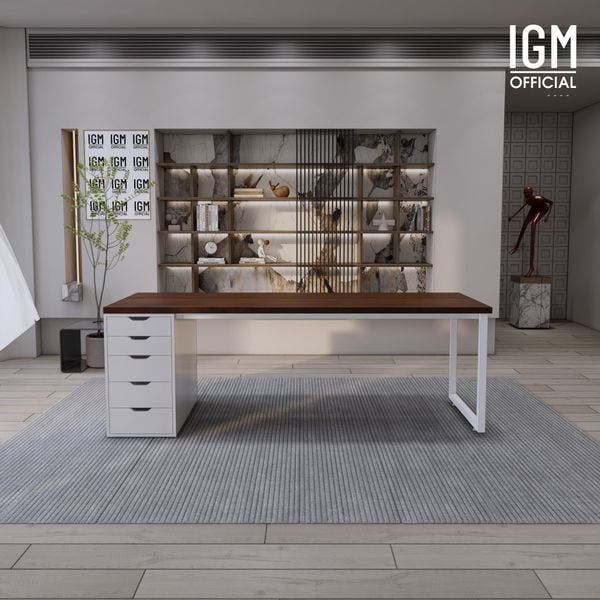 Bàn IKEA IGM 1 hộc tủ chất liệu gỗ MDF phủ Melamine chiều rộng  bàn 70cm.