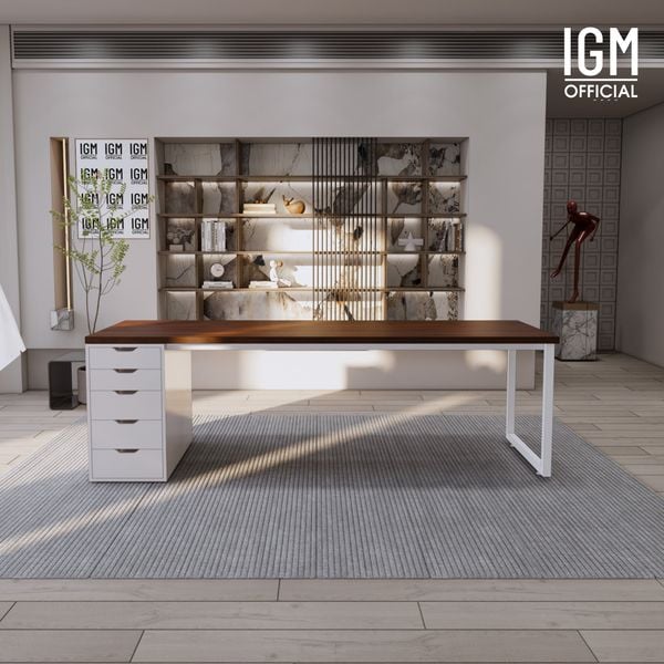 Bàn IKEA IGM 1 hộc tủ chất liệu gỗ MDF phủ Melamine chiều rộng  bàn 70cm.