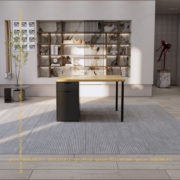 Bàn IKEA IGM 1 hộc tủ loại 1 ngăn kéo 1 cánh rộng 70cm chất liệu gỗ MDF phủ Melamine.