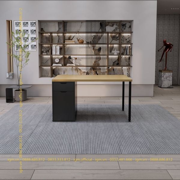 Bàn IKEA IGM 1 hộc tủ loại 1 ngăn kéo 1 cánh rộng 70cm chất liệu gỗ MDF phủ Melamine.