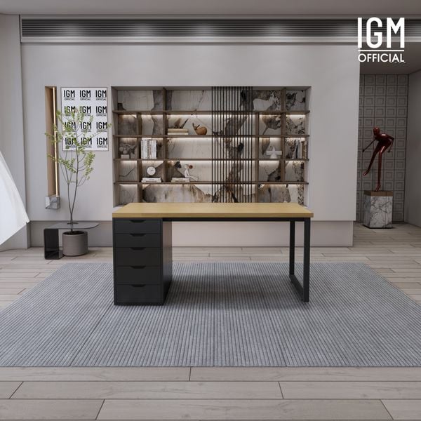 Bàn IKEA IGM 1 hộc tủ chất liệu gỗ MDF phủ Melamine chiều rộng  bàn 70cm.