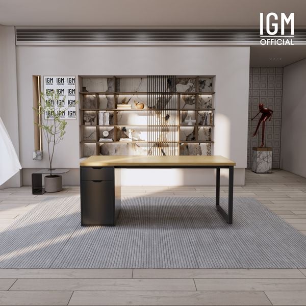 Bàn IKEA IGM 1 hộc tủ loại 1 ngăn kéo 1 cánh rộng 70cm chất liệu gỗ MDF phủ Melamine.