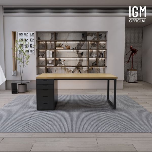 Bàn IKEA IGM 1 hộc tủ chất liệu gỗ MDF phủ Melamine chiều rộng  bàn 70cm.