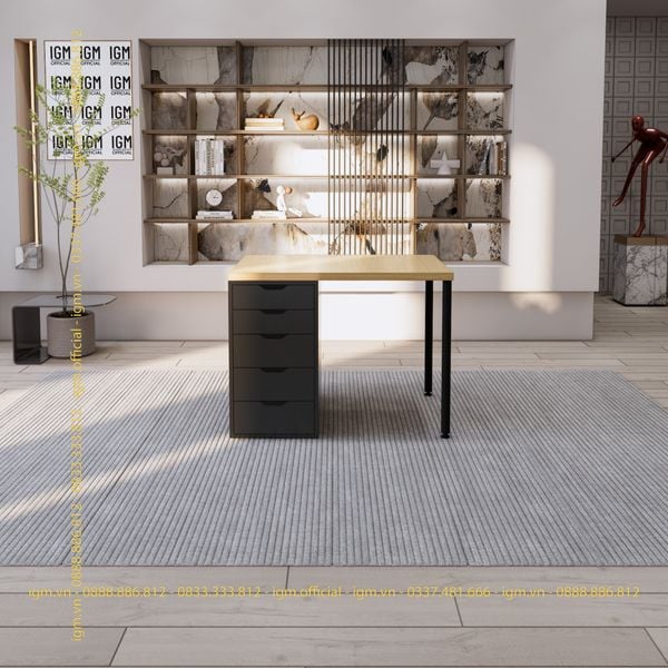 Bàn IKEA IGM 1 hộc tủ chất liệu gỗ MDF phủ Melamine chiều rộng  bàn 70cm.