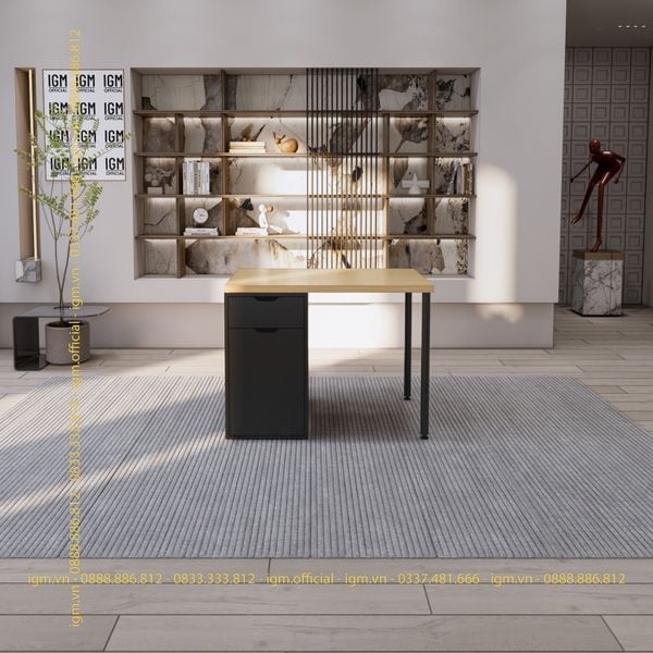 Bàn IKEA IGM 1 hộc tủ loại 1 ngăn kéo 1 cánh rộng 70cm chất liệu gỗ MDF phủ Melamine.