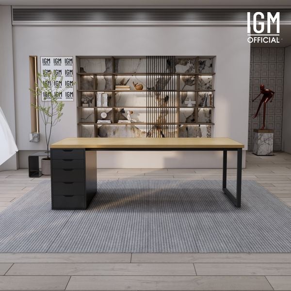 Bàn IKEA IGM 1 hộc tủ chất liệu gỗ MDF phủ Melamine chiều rộng  bàn 70cm.