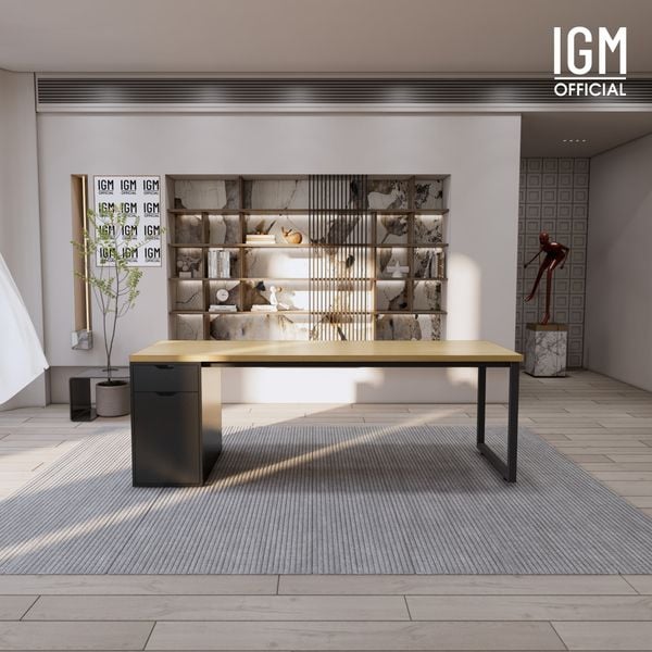 Bàn IKEA IGM 1 hộc tủ loại 1 ngăn kéo 1 cánh rộng 70cm chất liệu gỗ MDF phủ Melamine.