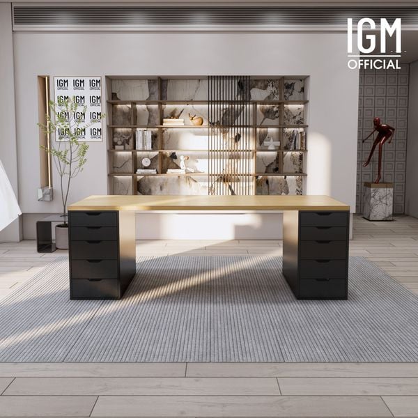 Bàn IKEA IGM 2 hộc tủ chất liệu gỗ MDF phủ Melamine chiều rộng 70cm.