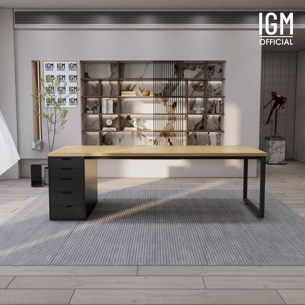 Bàn IKEA IGM 1 hộc tủ chất liệu gỗ MDF phủ Melamine chiều rộng  bàn 70cm.