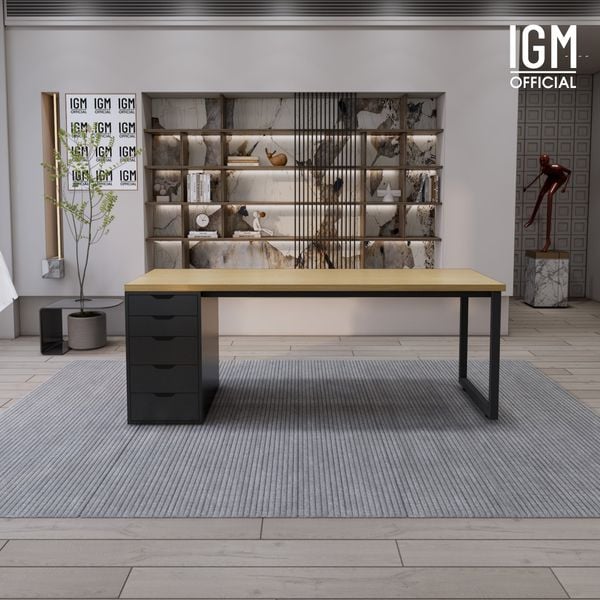 Bàn IKEA IGM 1 hộc tủ chất liệu gỗ MDF phủ Melamine chiều rộng  bàn 70cm.