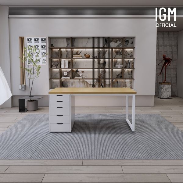 Bàn IKEA IGM 1 hộc tủ chất liệu gỗ MDF phủ Melamine chiều rộng  bàn 70cm.