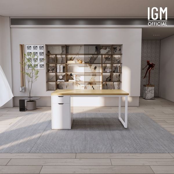 Bàn IKEA IGM 1 hộc tủ loại 1 ngăn kéo 1 cánh rộng 70cm chất liệu gỗ MDF phủ Melamine.