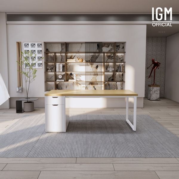 Bàn IKEA IGM 1 hộc tủ loại 1 ngăn kéo 1 cánh rộng 70cm chất liệu gỗ MDF phủ Melamine.