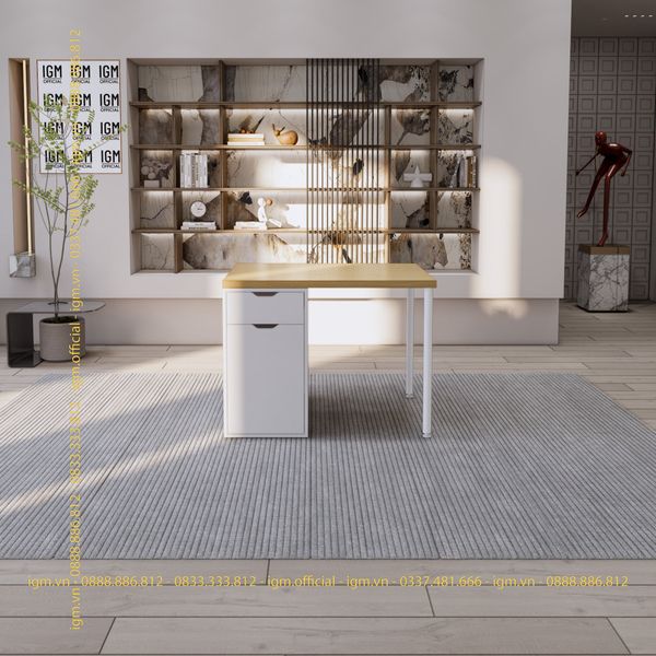 Bàn IKEA IGM 1 hộc tủ loại 1 ngăn kéo 1 cánh rộng 70cm chất liệu gỗ MDF phủ Melamine.