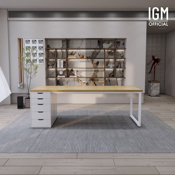 Bàn IKEA IGM 1 hộc tủ chất liệu gỗ MDF phủ Melamine chiều rộng  bàn 70cm.