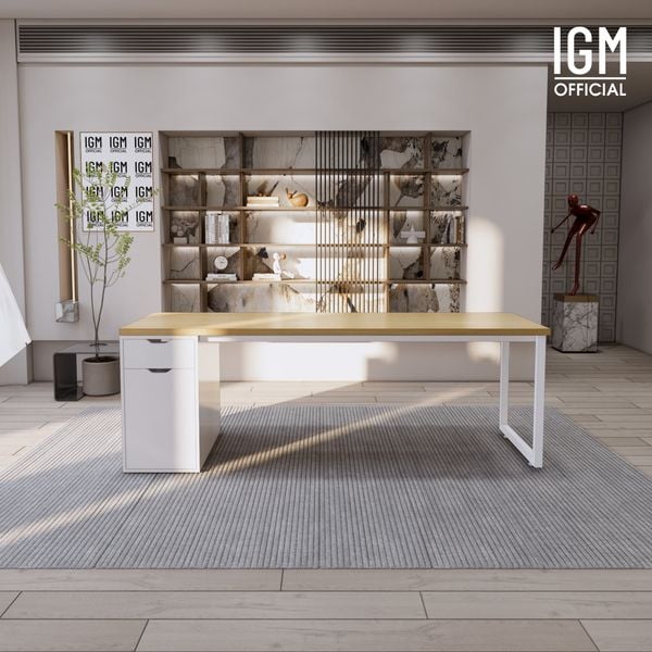 Bàn IKEA IGM 1 hộc tủ loại 1 ngăn kéo 1 cánh rộng 70cm chất liệu gỗ MDF phủ Melamine.