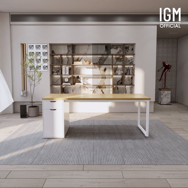 Bàn IKEA IGM 1 hộc tủ loại 1 ngăn kéo 1 cánh rộng 70cm chất liệu gỗ MDF phủ Melamine.