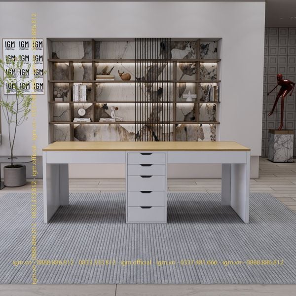 Bàn IKEA IGM 1 hộc tủ 2 chỗ ngồi rộng 60cm thiết kế hiện đại, ngăn kéo tiện lợi.