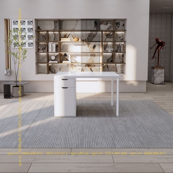 Bàn IKEA IGM 1 hộc tủ loại 1 ngăn kéo 1 cánh rộng 70cm chất liệu gỗ MDF phủ Melamine.