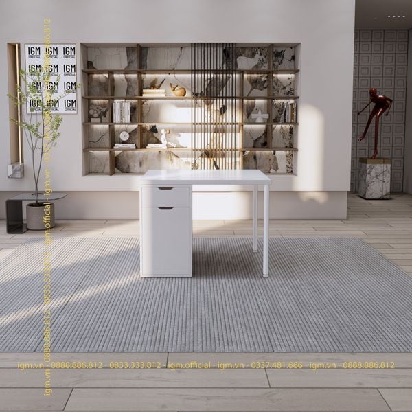 Bàn IKEA IGM 1 hộc tủ loại 1 ngăn kéo 1 cánh rộng 70cm chất liệu gỗ MDF phủ Melamine.