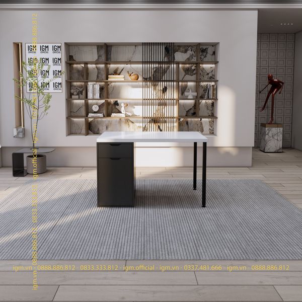 Bàn IKEA IGM 1 hộc tủ loại 1 ngăn kéo 1 cánh rộng 70cm chất liệu gỗ MDF phủ Melamine.