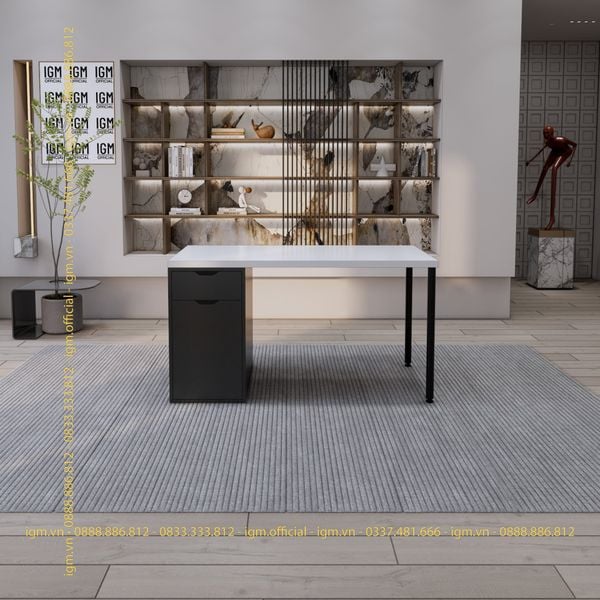 Bàn IKEA IGM 1 hộc tủ loại 1 ngăn kéo 1 cánh rộng 70cm chất liệu gỗ MDF phủ Melamine.