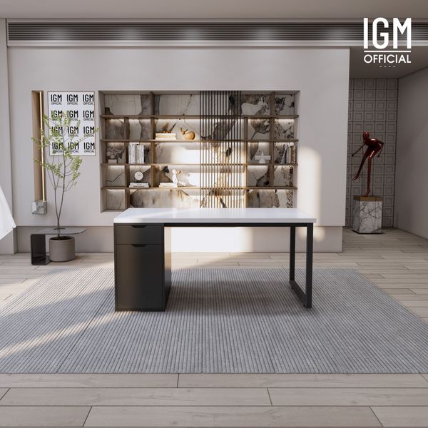 Bàn IKEA IGM 1 hộc tủ loại 1 ngăn kéo 1 cánh rộng 70cm chất liệu gỗ MDF phủ Melamine.