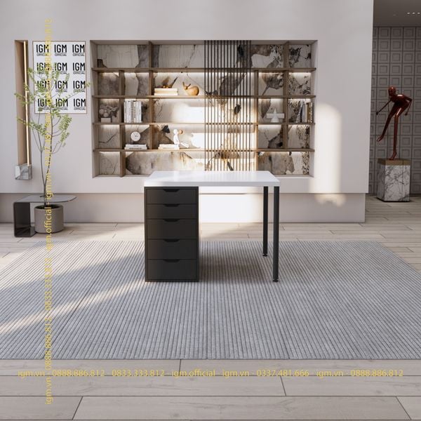 Bàn IKEA IGM 1 hộc tủ chất liệu gỗ MDF phủ Melamine chiều rộng  bàn 70cm.