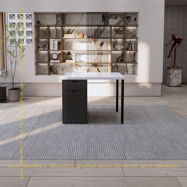 Bàn IKEA IGM 1 hộc tủ loại 1 ngăn kéo 1 cánh rộng 70cm chất liệu gỗ MDF phủ Melamine.