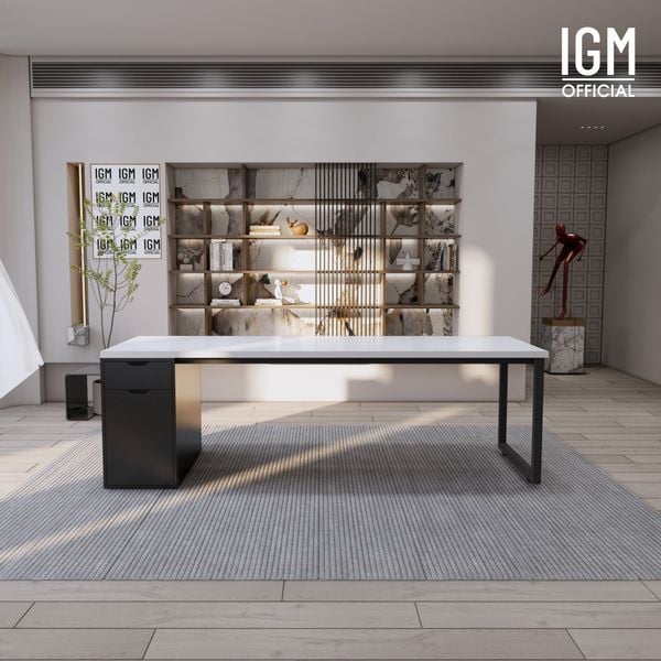 Bàn IKEA IGM 1 hộc tủ loại 1 ngăn kéo 1 cánh rộng 70cm chất liệu gỗ MDF phủ Melamine.