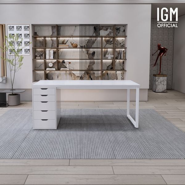 Bàn IKEA IGM 1 hộc tủ chất liệu gỗ MDF phủ Melamine chiều rộng  bàn 70cm.