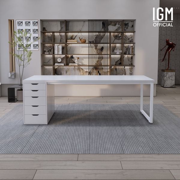 Bàn IKEA IGM 1 hộc tủ chất liệu gỗ MDF phủ Melamine chiều rộng  bàn 70cm.