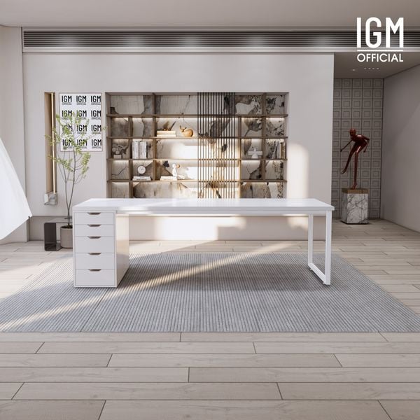 Bàn IKEA IGM 1 hộc tủ chất liệu gỗ MDF phủ Melamine chiều rộng  bàn 70cm.