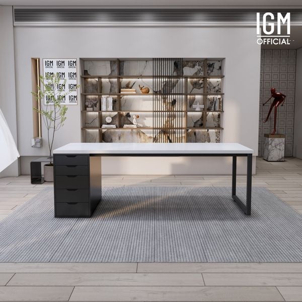 Bàn IKEA IGM 1 hộc tủ chất liệu gỗ MDF phủ Melamine chiều rộng  bàn 70cm.