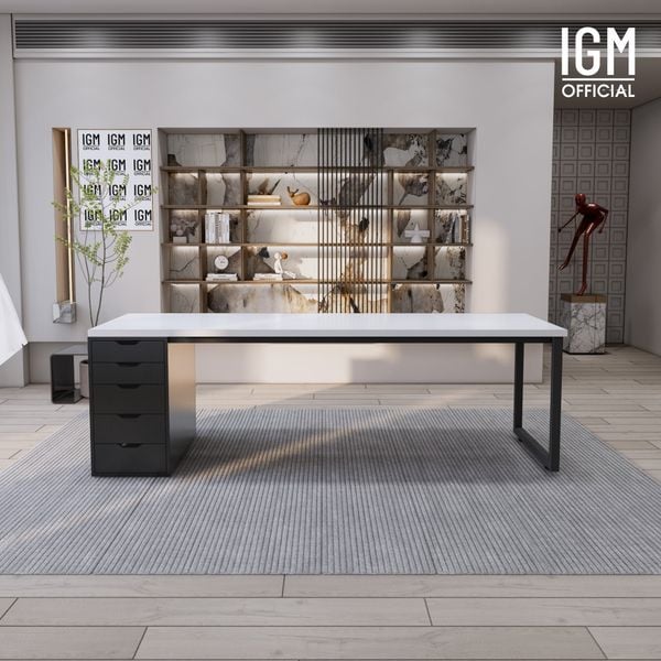 Bàn IKEA IGM 1 hộc tủ chất liệu gỗ MDF phủ Melamine chiều rộng  bàn 70cm.