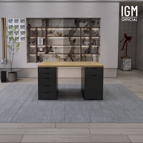 Bàn IKEA IGM 2 hộc tủ rộng 70cm 1 tủ 5 ngăn kéo - 1 tủ 1 ngăn kéo 1 cánh.