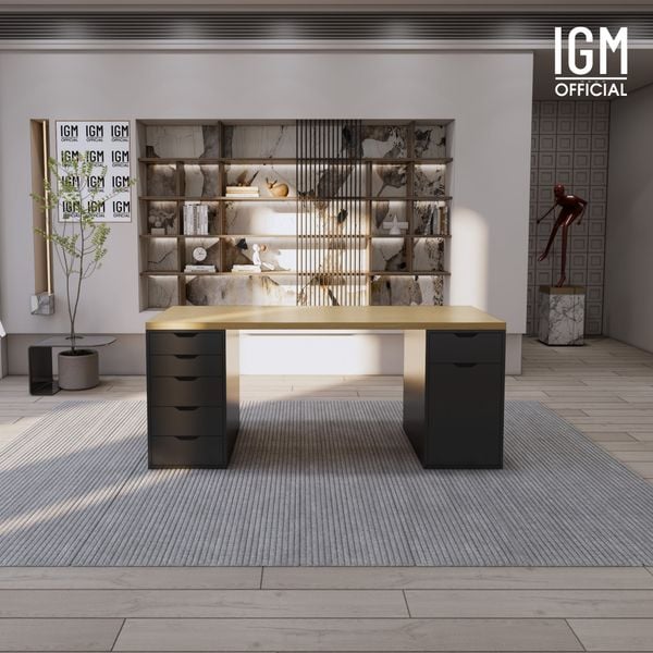 Bàn IKEA IGM 2 hộc tủ rộng 70cm 1 tủ 5 ngăn kéo - 1 tủ 1 ngăn kéo 1 cánh.