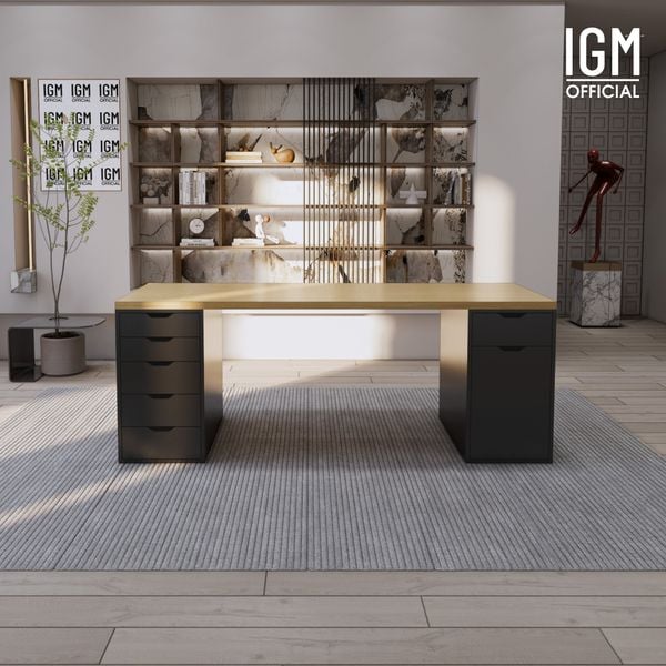 Bàn IKEA IGM 2 hộc tủ rộng 70cm 1 tủ 5 ngăn kéo - 1 tủ 1 ngăn kéo 1 cánh.